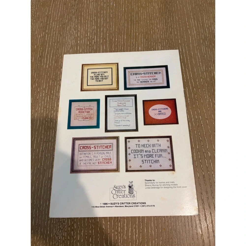 Vintage X Rated Cross Stitch Pattern Book Stitch At Your Own Risk Suzy's Critter